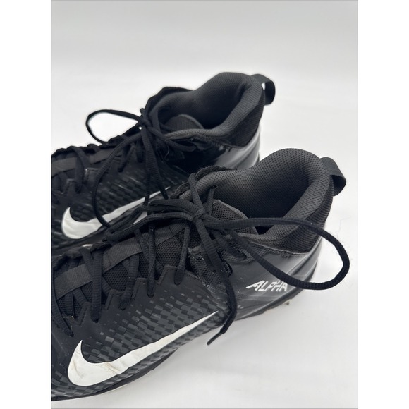 Nike Alpha FastFlex Football Cleats Youth Size 11 Black White Molded Studs\